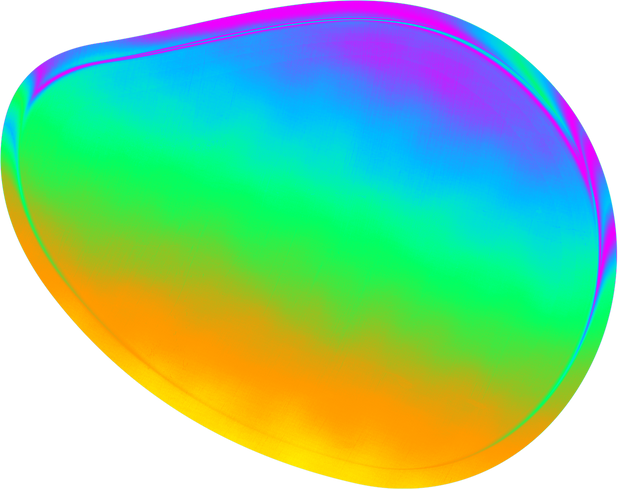 Cool Neon Chrome Blob Shape